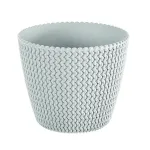 Ghiveci decorativ SPLOFY alb 1,7 L, model împletit, 15,7 x 13,2 cm