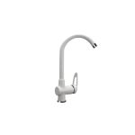 Baterie de bucătărie Ulgran 006-341 albă, cu pipă înaltă și design modern