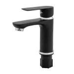 Baterie lavoar Fleko FZ181-FD439, negru mat, monocomanda, design modern