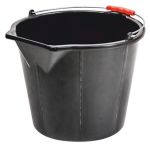 Găleată de construcții ReCycled Strong 15 L, cu cioc, plastic extra rezistent, neagră