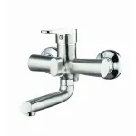 Baterie de perete pentru chiuvetă cu pipă lungă, finisaj inox HI-Non H066A-401