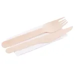 Set tacâmuri din lemn ECO MagicHome Woodline cu șervețel, 100% natural