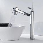 Baterie lavoar crom lucios din alamă sanitară, pipă înaltă, OD/2026