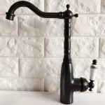 Baterie de bucătărie negru mat din alamă sanitară, 28 cm, OD/2051