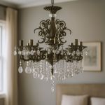 Candelabru cu cristal SANSSOUCI Magno, 8xE14, diametru 65 cm, alama antichizata