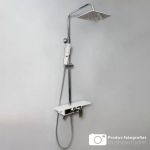 Coloană de duș din inox cu afișaj LCD, alb/crom, 3 funcții, Korman Technik