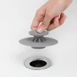 Dop pentru chiuvetă din cauciuc, gri, pentru baie și bucătărie, Korman Technik