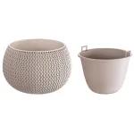 Ghiveci tip bol Prosperplast SPLOFY mocca 29 x 19,5 cm, model împletit