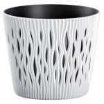 Kvetináč s vložkou SANDY Round 190, 158x138 mm, biela