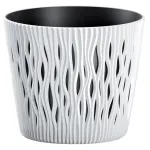 Ghiveci decorativ cu inserție Prosperplast Sandy Round 190, alb, 158x138 mm