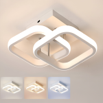 Lustra LED VERTEX Matrix, Romburi Suprapuse, Rame Metalice, 11W, 2 Romburi, Lumina Rece/Calda/Neutra 3000K/4000K/6000K, Alb