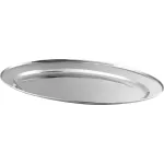 Platou oval din inox MagicHome EOT 40 cm pentru tort si servire prajituri