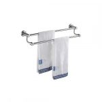 Suport dublu pentru prosoape din inox 60 cm, crom lucios, montaj pe perete