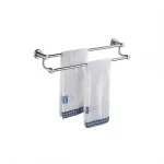 Suport dublu pentru prosoape din inox 60 cm, crom lucios, montaj pe perete