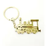 Breloc pentru chei model tren, din metal auriu, cadou elegant si rezistent