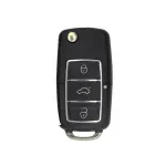Carcasă cheie briceag 3 butoane crom-negru, design nou, fără logo