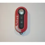 Carcasă cheie tip briceag compatibilă Fiat 500, roșie cu steluțe, lamelă SIP22