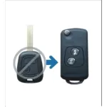 Carcasă cheie tip briceag pentru Peugeot 307, 2 butoane, lamă HU83