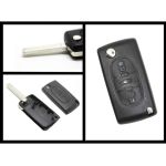 Carcasă cheie tip briceag compatibilă Peugeot 407, 3 butoane, fără cip