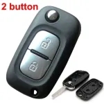 Carcasă cheie tip briceag compatibilă Renault Megane/Clio, 2 butoane, cu lamelă