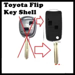 Carcasă cheie tip briceag compatibilă Toyota, 2 butoane, lamelă TOY43 (fără cip)