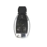 Carcasă cheie Smartkey compatibilă Mercedes-Benz, 3 butoane, finisaj cromat, capac spate, aftermarket