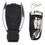 Carcasă cheie SmartKey compatibilă Mercedes-Benz, 3 butoane, model cromat