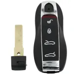 Carcasă cheie Porsche Smartkey 4 butoane, cu lamelă inclusă, aftermarket