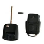 Cheie briceag auto compatibila MK4 cu cip ID48, 2 butoane, lamela HU66 (1J0 959 753 CT)