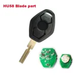 Cheie compatibilă BMW tip diamant cu cip ID44 și telecomandă 433MHz, lamelă HU58