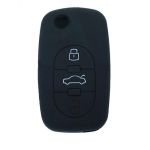 Husă din silicon pentru cheie Audi A6, 3 butoane, neagră (model vechi)