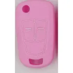 Husă din silicon roz pentru cheie Opel Astra H, 2 butoane, protecție antișoc