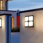 Aplică LED exterior Timeea 18W, negru, lumină caldă 3000K, design pătrat