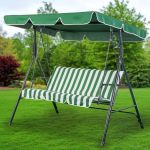 Balansoar pentru gradina, capacitate 3 persoane, dimensiune 170 x 110 x 153 cm, culoare Verde/Crem FAVLine Selection