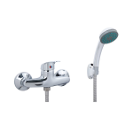 Baterie de duș monocomandă cromată, montaj pe perete, set cu pară duș CD000