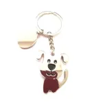 Breloc metalic in forma de caine, cu inel pentru chei si pandantiv