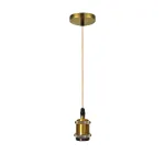 Lustră pendul bronz antichizat 1xE27 din metal, 100 cm, stil retro