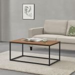Masuta cafea Esbjerg 45 x 100 x 55 cm efect lemn nuanta inchisa [en.casa] HausGarden Leisure