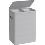 SONGMICS Cos rufe cu 2 compartimente si capac, saci detasabili cu maner, 170 litri, 56x40x75 cm, gri Household NewTrend