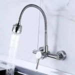 Baterie de bucătărie din inox SUS304 satinat, cu pipă flexibilă, CF014