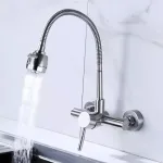 Baterie de bucătărie din inox SUS304 satinat, cu pipă flexibilă, CF014