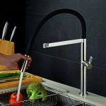 Baterie de bucătărie Korman Technik CF2044, cap extractibil, alamă sanitară, finisaj crom