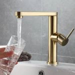 Baterie pentru lavoar aurie din alamă sanitară Korman Technik 9107D