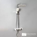 Coloană de duș cu afișaj LCD, inox SUS304, alb-crom, 3 funcții SJG/007