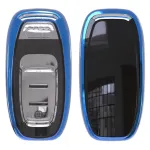 Husă cheie Audi Smartkey 3 butoane, albastră, TPU+PC, pentru A6/A7/A8 4G