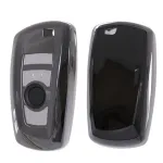 Husă cheie smartkey compatibilă BMW Seria F, 3/4 butoane, neagră, TPU+PC
