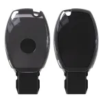Husă cheie Smartkey compatibilă Mercedes-Benz, 3 butoane, neagră, TPU+PC
