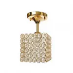 Lustră Catrina din cristal auriu, pătrată, 1xE27, pentru interior