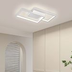 Lustra LED cu telecomanda LANDYN 37W, 2 Patrate, lumina Rece/Calda/Neutra, Dimabila, Alb