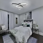 Lustră LED LIGURIA 77W cu telecomandă, 3 ovale, dimabilă, alb-negru